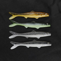 5pcs Fork Tail Soft Lure PVC Bionic Swimbait Fishing Accessories
