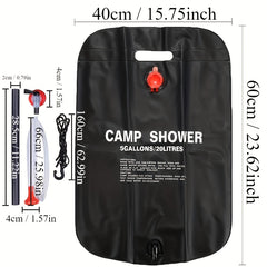 20L Portable Solar Shower Bag for Outdoor Camping & Travel
