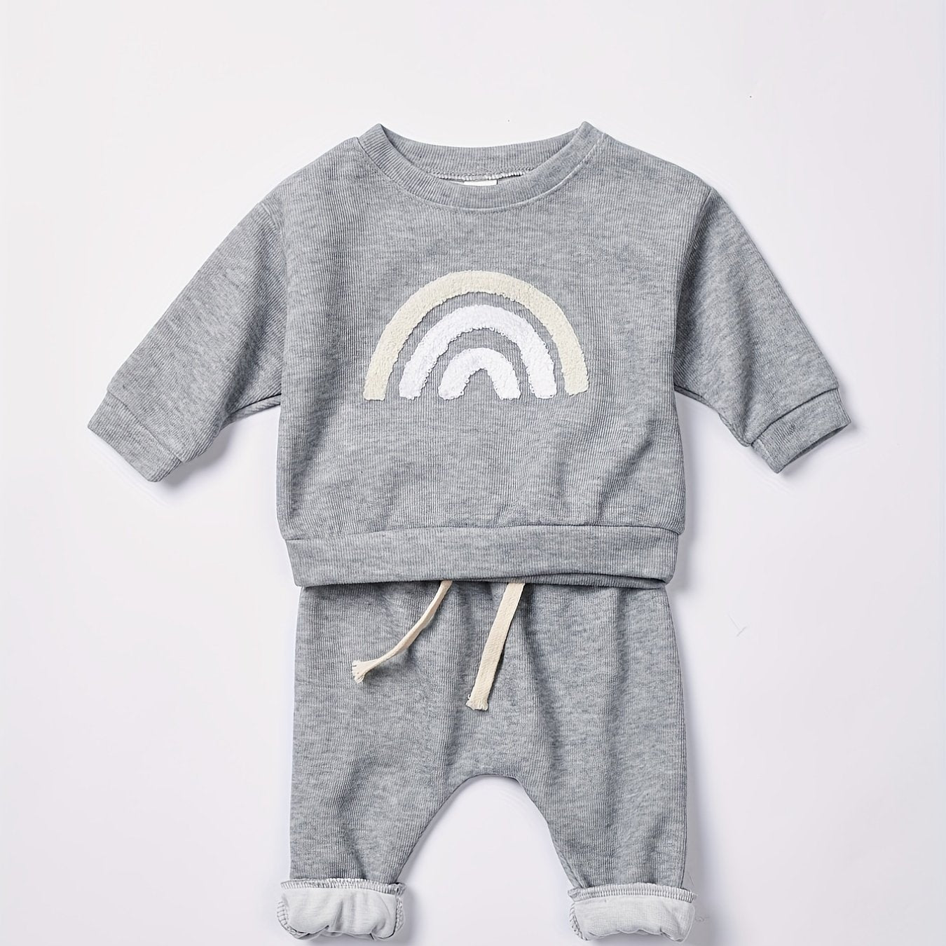 Rainbow Print Top Trousers Set for Toddlers