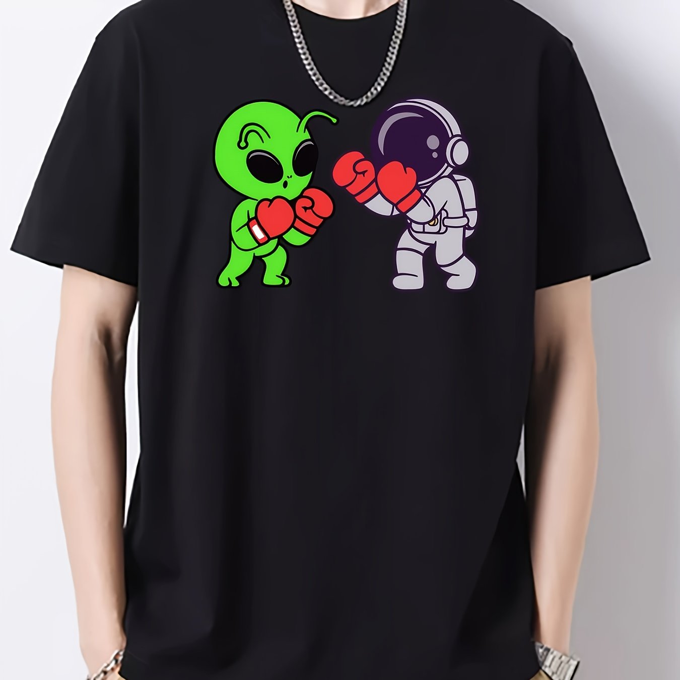 Creative Graphic Pattern Men's Cotton Active T-shirt