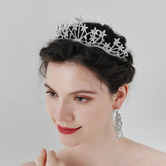 Star Headband Rhinestone Star Crown Bridal Princess Headpiece