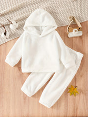 Baby Girls 2pcs Fleece Pajamas Hoodie Top & Pants Set