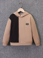 Boy's 2pcs Block Hoodie & Sweatpants Set Spring Fall