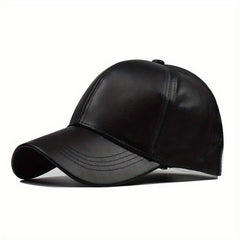 Unisex PU Leather Baseball Cap Stylish Dad Hat Outdoor Sunshade Sports Hats