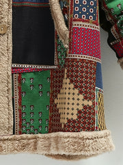 Patchwork Hooded Jacket Long Sleeve Casual Outerwear