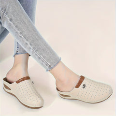 Massage Sports Sandals Faux Leather Round Toe Wear Resistance Non Slip Slides