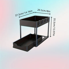Kitchen Sink Storage Rack Countertop Pull-Out Storage Rack Cabinet Layered Rack