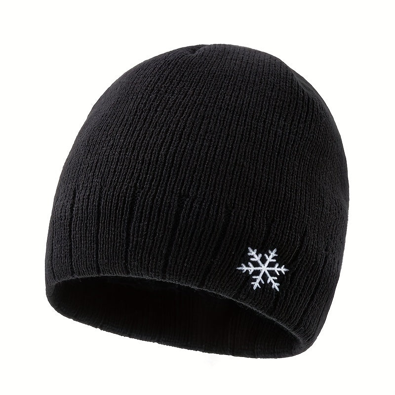 Snowflake Knit Cap Winter Ear Protection Hat Warm Beanie