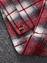 Boys Plaid Stretch Collar Fleece Jacket