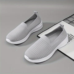 Women's Lightweight Slip On Outdoor Shoes Breathable Flying Woven Sneakers