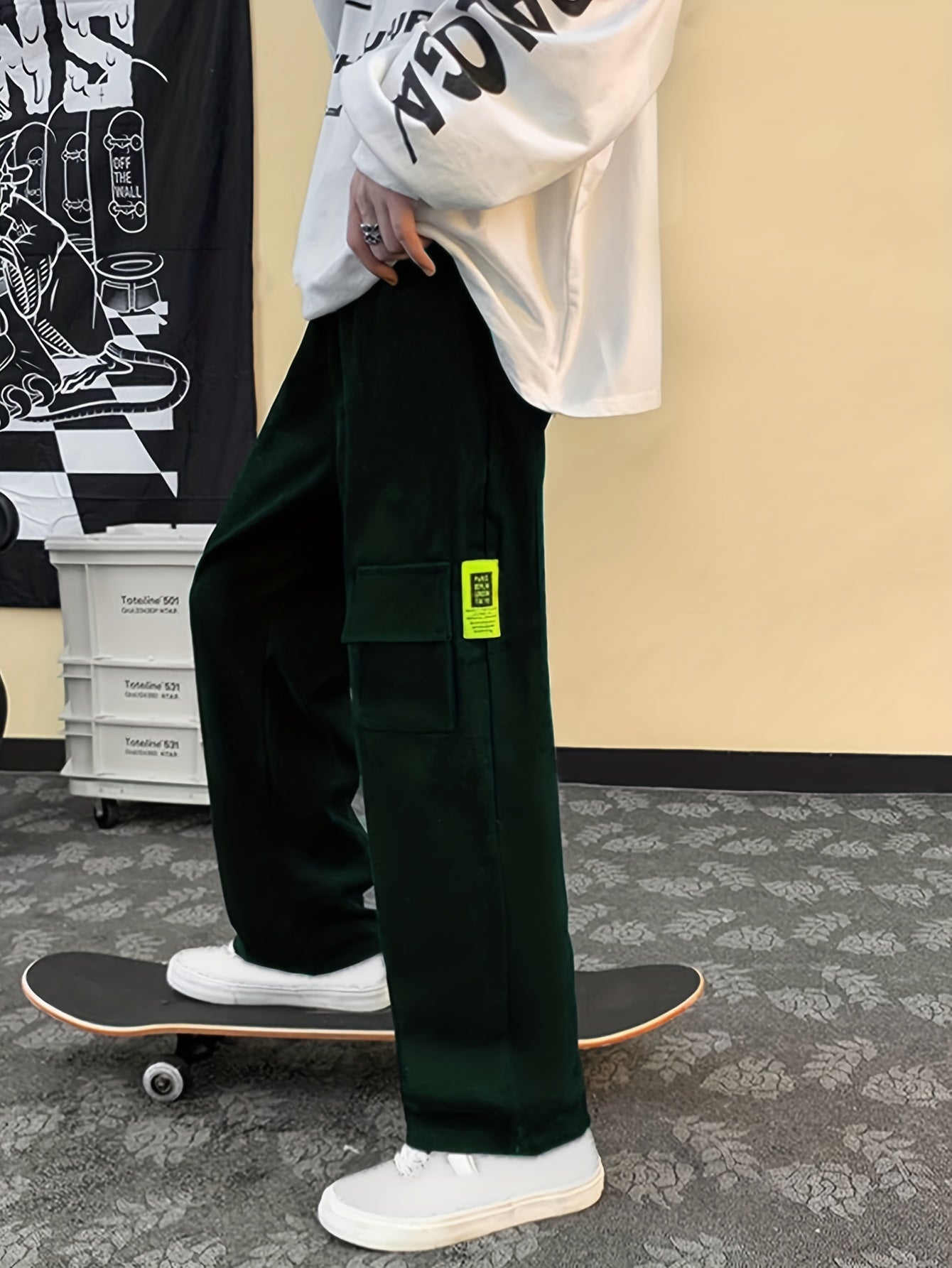 Wide Leg Sweatpants Men's Casual Solid Drawstring Pants