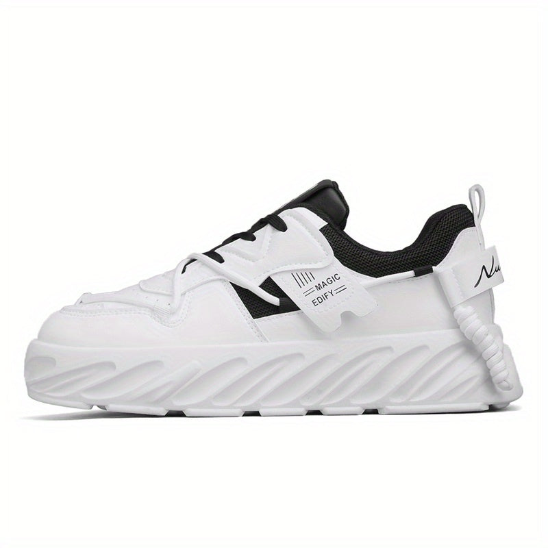 Men's Platform Lace-up Sneakers Easy to Clean Casual Walking Shoes