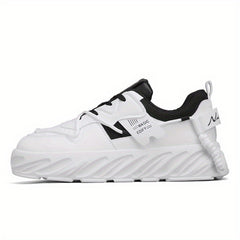Men's Platform Lace-up Sneakers Easy to Clean Casual Walking Shoes