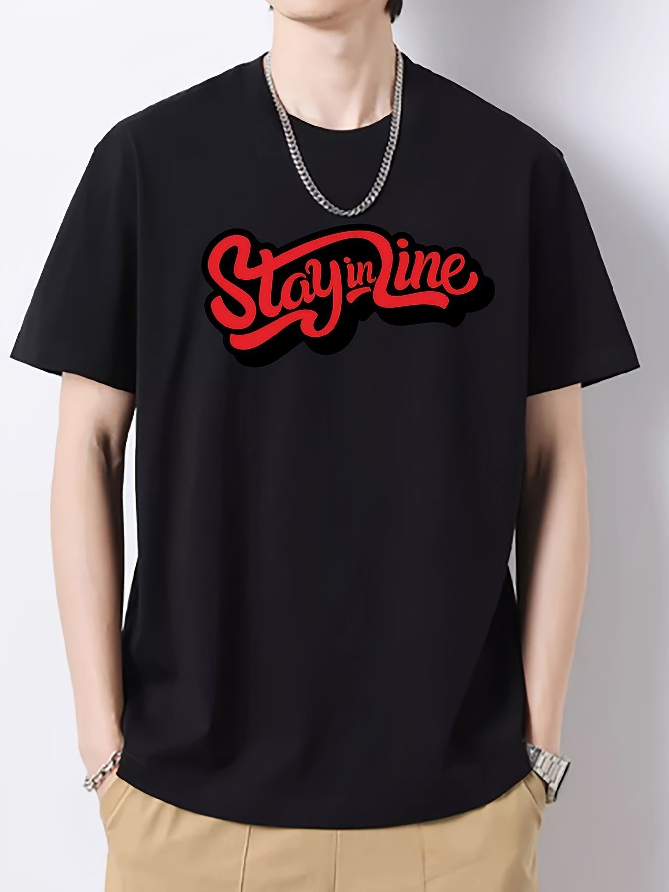 Men's Slim Fit Print Top Short Sleeve T-shirt