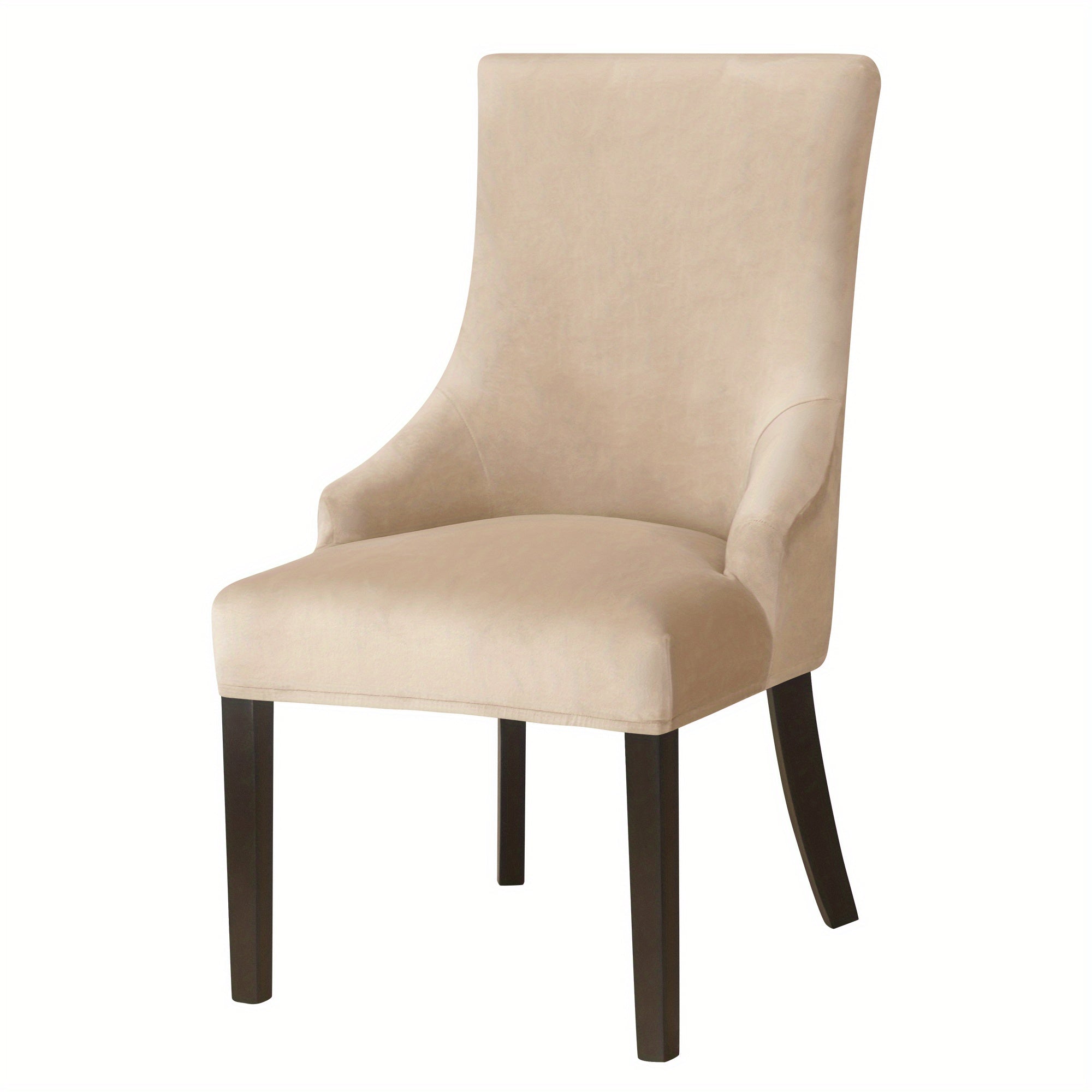 1pc Velvet Small Armrest Dining Chair Slipcover Furniture Protector
