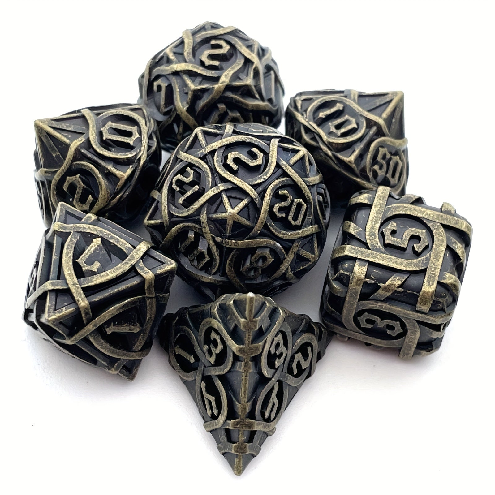 7pcs Maze Dice Mini Metal Solid Dice Game Punishment Drinking Fun Dice