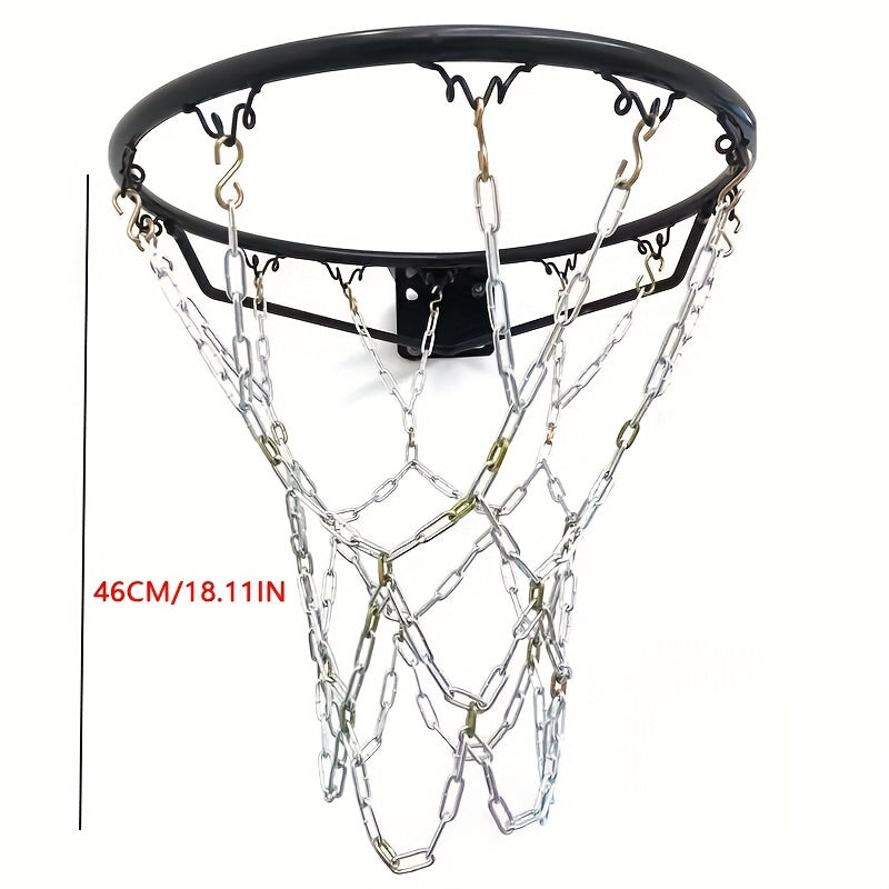18in Steel Basketball Net Heavy Duty Replaceable S Hook Outdoor Courts