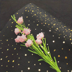 5 Yards Bronzing Star Moon Gauze Translucent Flower Wrapping Paper