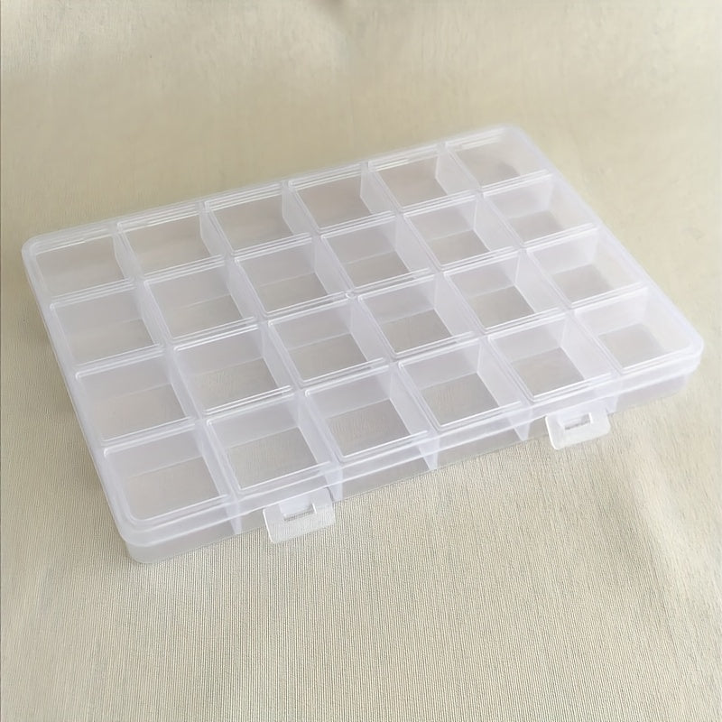 24 Grids Plastic Sorting Box Small Parts Jewelry Storage DIY Bead Container