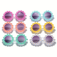 Daisy Round Frame Sunglasses Gradient Lens Clear Frame Glasses