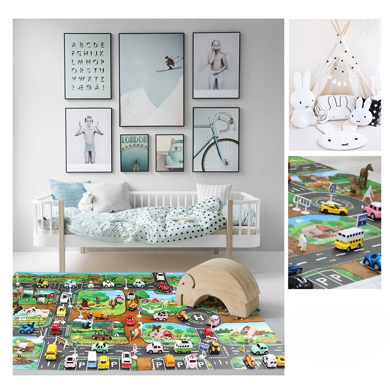 Floor Game Farm Traffic Large Map Simulated City Parking Lot Scene Map