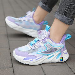Kid's Chunky Shoes With Rotating Buckle Non Slip Sneakers