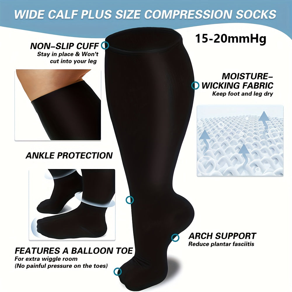 4 Copper Compression Socks 20-30 mmHg for Women & Men Circulation Support