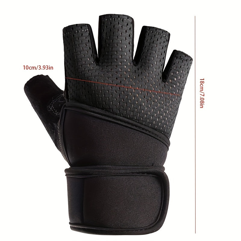 Breathable Half Finger Fitness Gloves with Wrist Support Anti Slip
