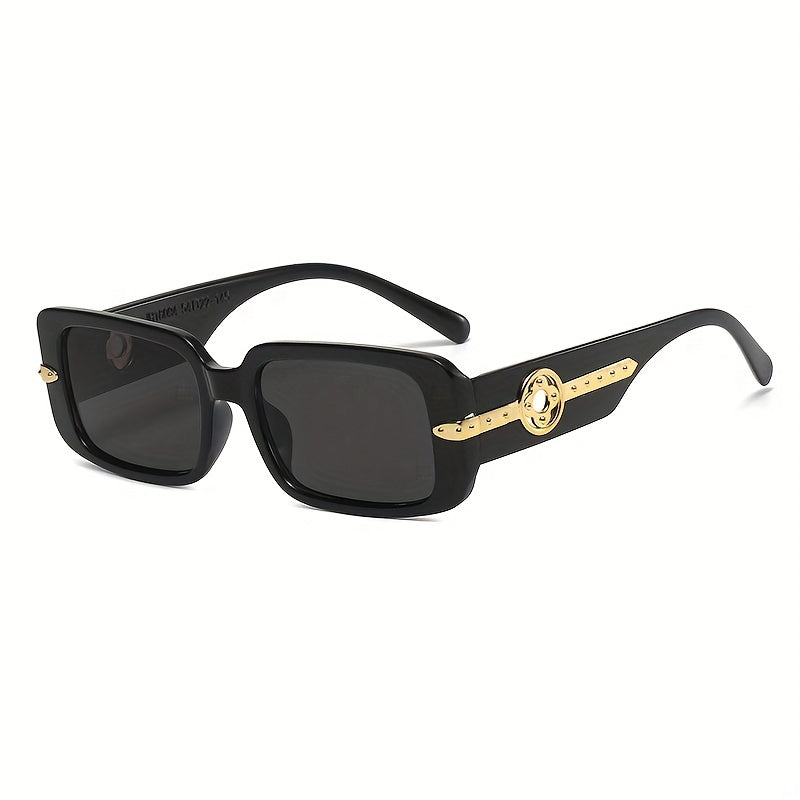 Y2K Square Sunglasses Metal Clover Hollow Glasses UV400