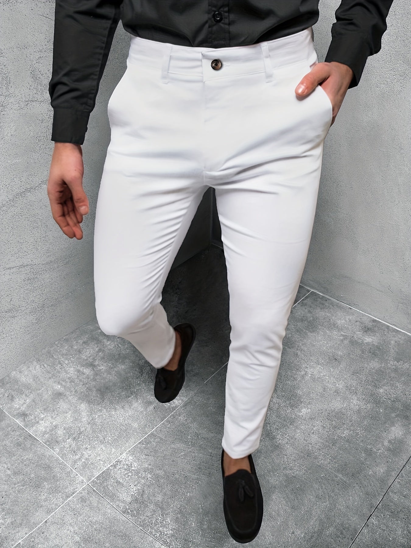 Men's Vintage Style Slim Fit Dress Pants