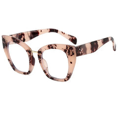 Cat Eye Glasses Clear Lens Women Men's Light Blocking Large Frame Optical Unisex
