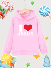 God Print Girls Cotton Hoodie for Autumn Winter