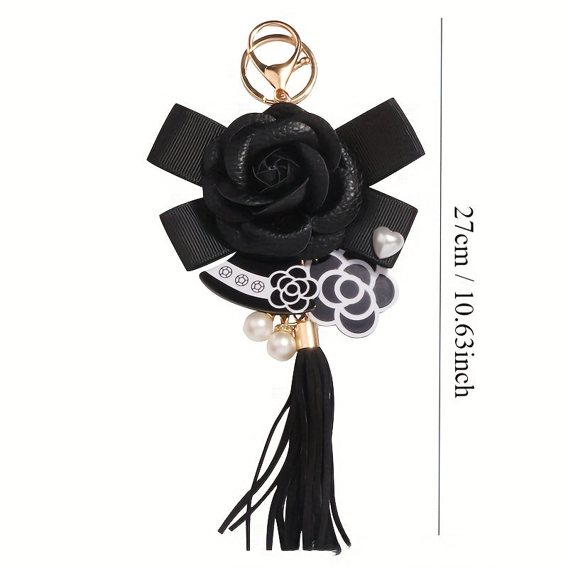 Camellia Tassel Key Chain Bag Charm Ornament