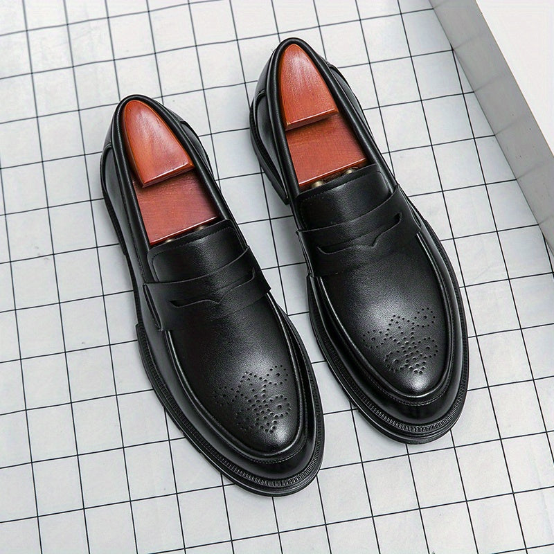 Men's Carved Style Business Shoes Slip On Low Top Classic