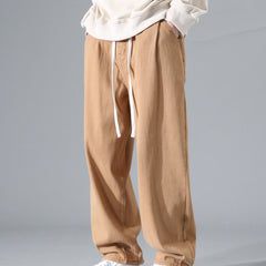 Men's Solid Joggers Pockets Active Drawstring Trousers