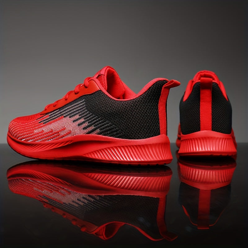 Men's Striped Lightweight Running Shoes Breathable Outdoor Athletic Sneakers