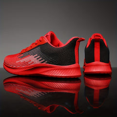 Men's Striped Lightweight Running Shoes Breathable Outdoor Athletic Sneakers