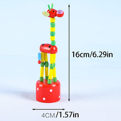 4pcs Swing Station Bucket Animal Finger Toy Wooden Giraffe Dance Toy