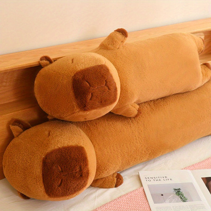 Cute Capybara Plush Standing Pillow for Home Decor - Dark Brown