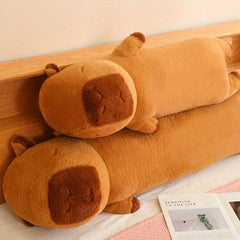Cute Capybara Plush Standing Pillow for Home Decor - Dark Brown