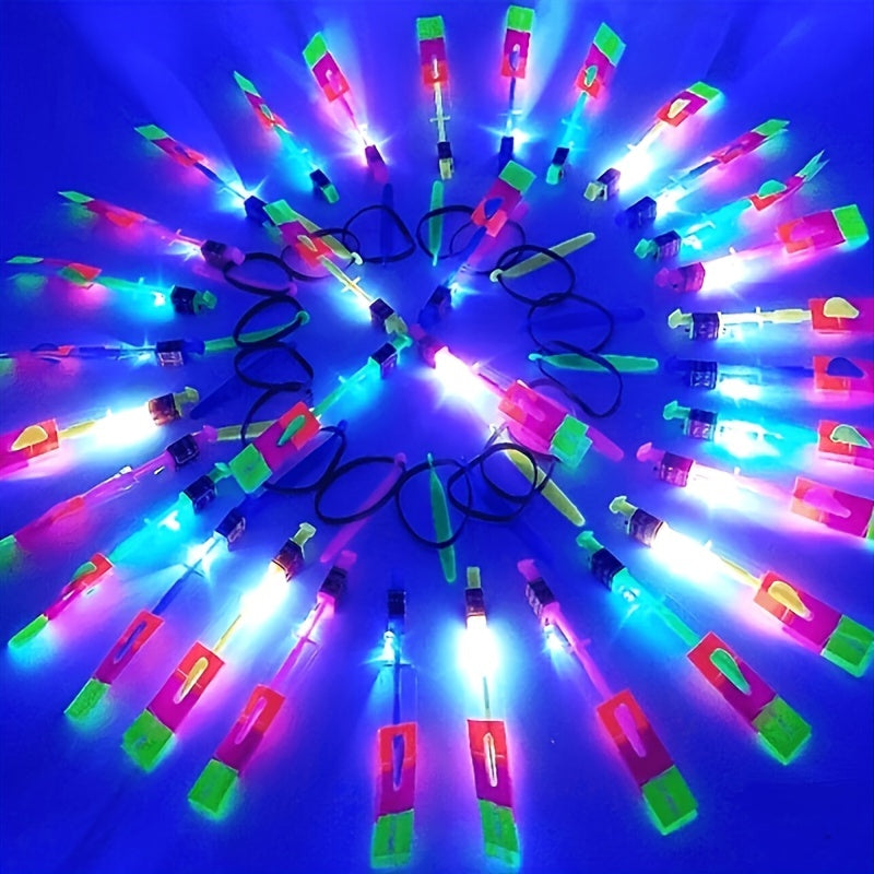 10pcs LED Light Arrow Rocket Helicopter Flying Toy Party Fun Gift