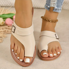 Women's Flat Sandals Slip On Toe Loop Summer Shoes
