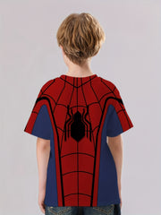Boys Spider Print Short Sleeve Summer T shirt