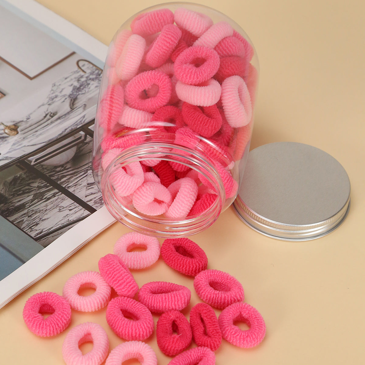 100pcs Candy Seamless Hair Elastics Ties Ponytail Holder