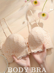 Lace Push Up Bra Front Buckle Comfy & Breathable Underwear