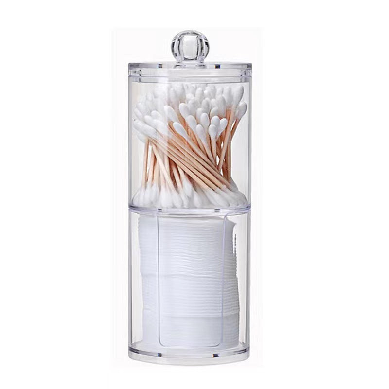 Clear Makeup Organizer with Swab Pad and Brush Holder