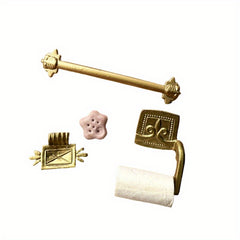 1:12 Dollhouse Bathroom Towel Rack Soap Paper Holder Golden Baroque Style