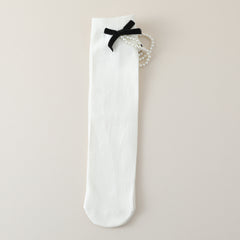 Girls Kids Pearl Textured Socks