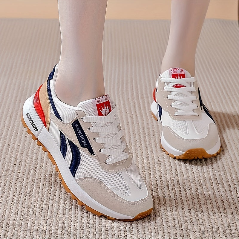 Women's Colorblock Sports Shoes Mesh Breathable Running Sneakers