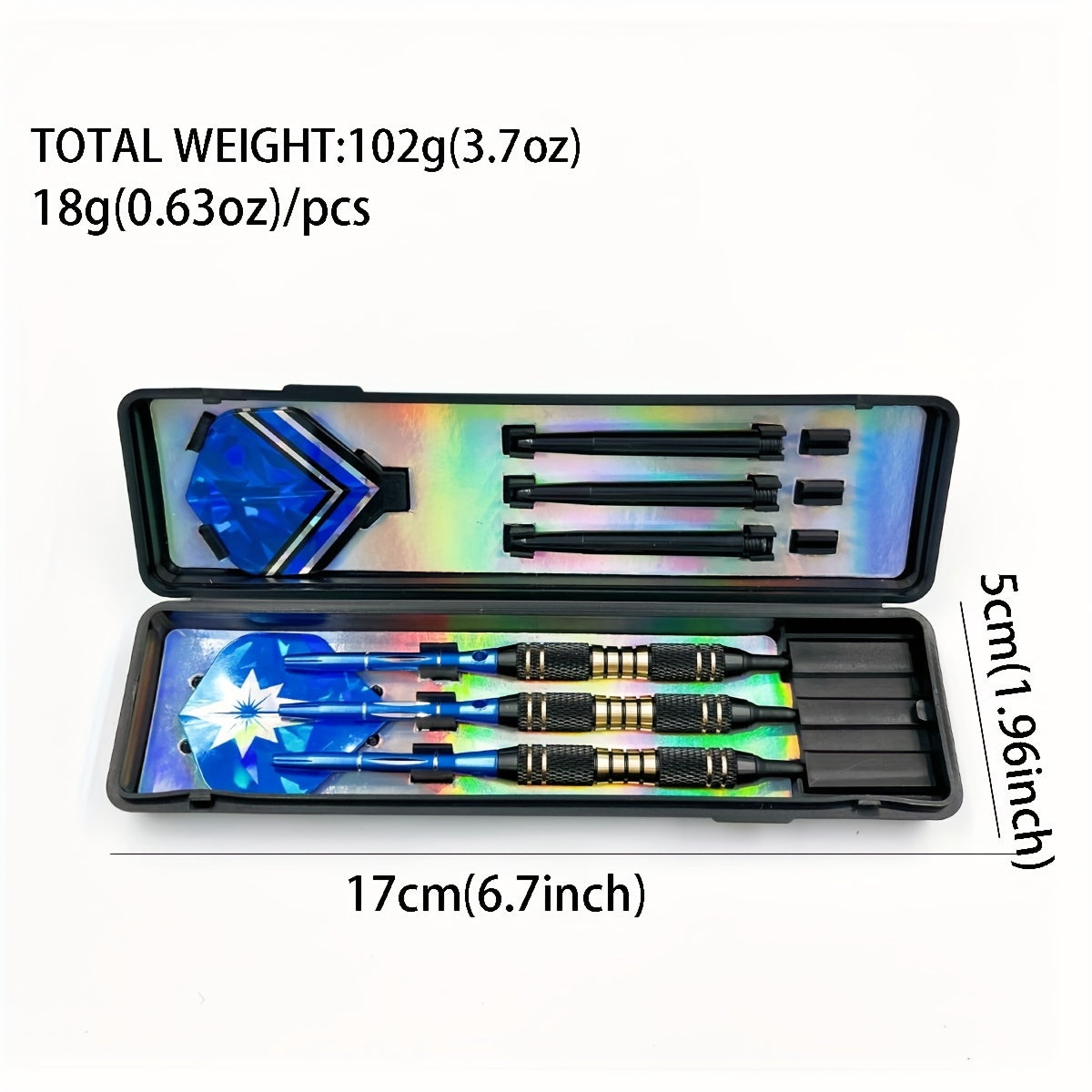 3pcs Soft Tip Darts Set 218g pc with Storage Box & 36pcs Replaceable Tips